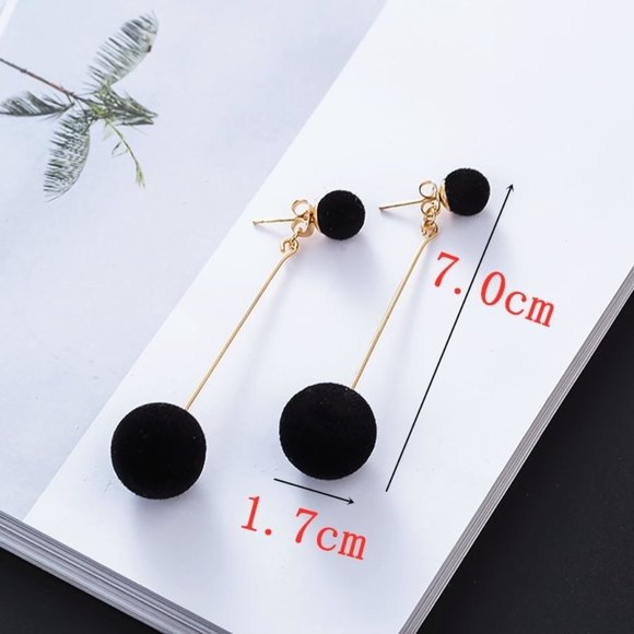 Earrings Women Drop Ball Bohemian Hoop Cute Trendy Jewelry - Picture 3 of 10